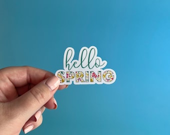 Naklejka Hello Spring | naklejka z motywem kwiatowym i wiosennym