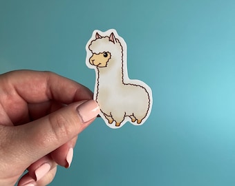 alpaca sticker / beige alpaca sticker / vinyl sticker / laptop sticker / water bottle sticker / waterproof and scratch proof / thick sticker