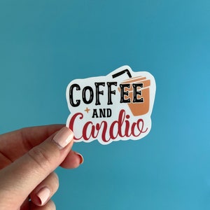 Sticker café et cardio / Sticker fitness / Sticker cardio / Sticker café / Sticker basique / Sticker étanche / Sticker bouteille d'eau