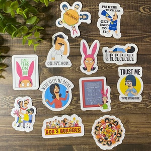 Bob's Burgers stickers / bobs burgers inspired stickers / Tina belcher / Louise belcher / Linda belcher / gene belcher / bob belcher/ ears