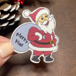 Naklejka Merry Mail Santa | naklejka na paczkę świąteczną | Santa | poczta