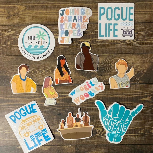 outer banks stickers / pogue life stickers / John B sticker / OBX stickers / woogity woogity sticker / waterproof sticker / vinyl sticker