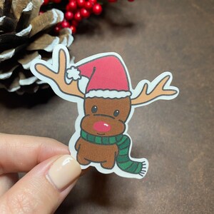Autocollant renne | autocollant vacances | bas de Noël