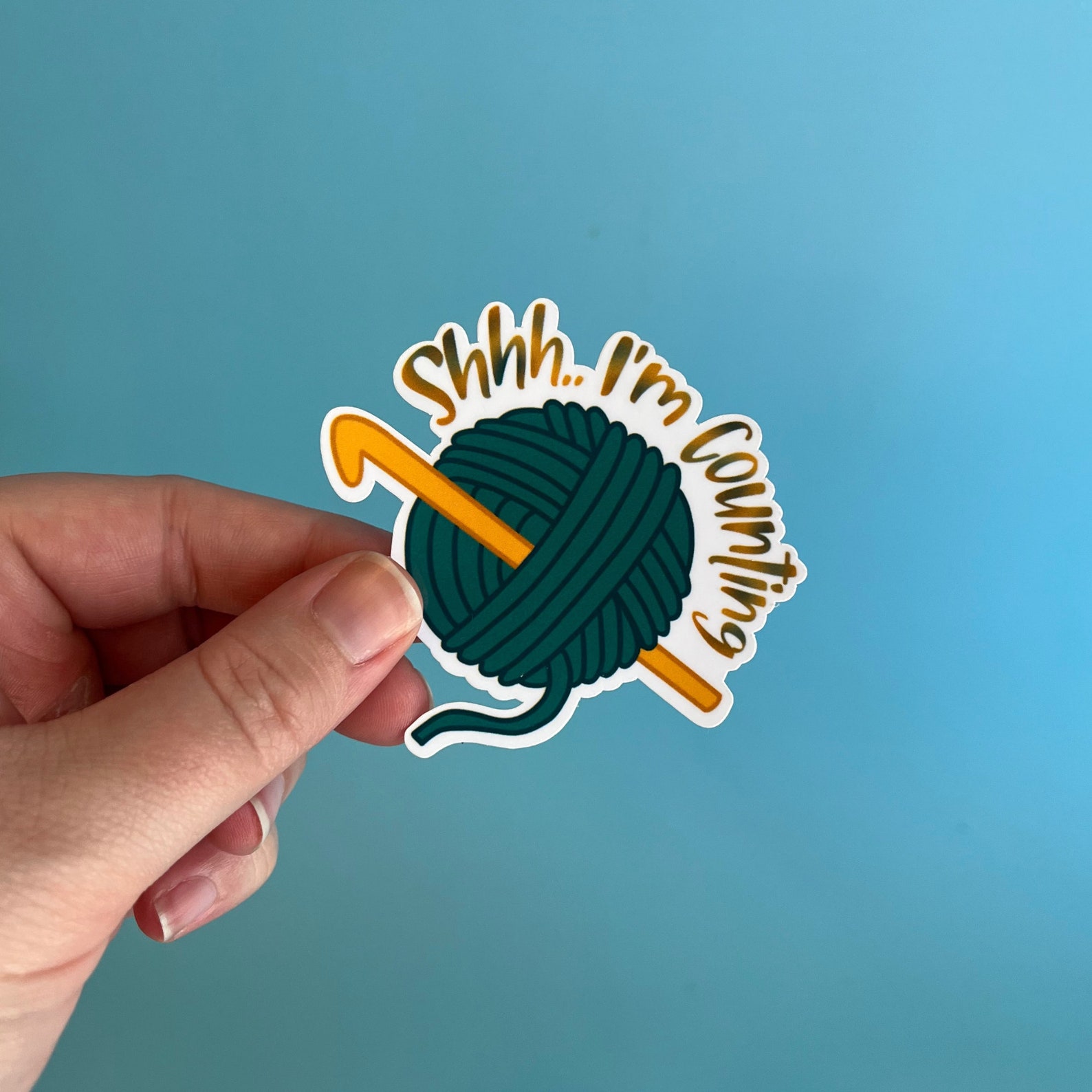 Shh.. Im Counting Sticker | Crochet Sticker - Etsy