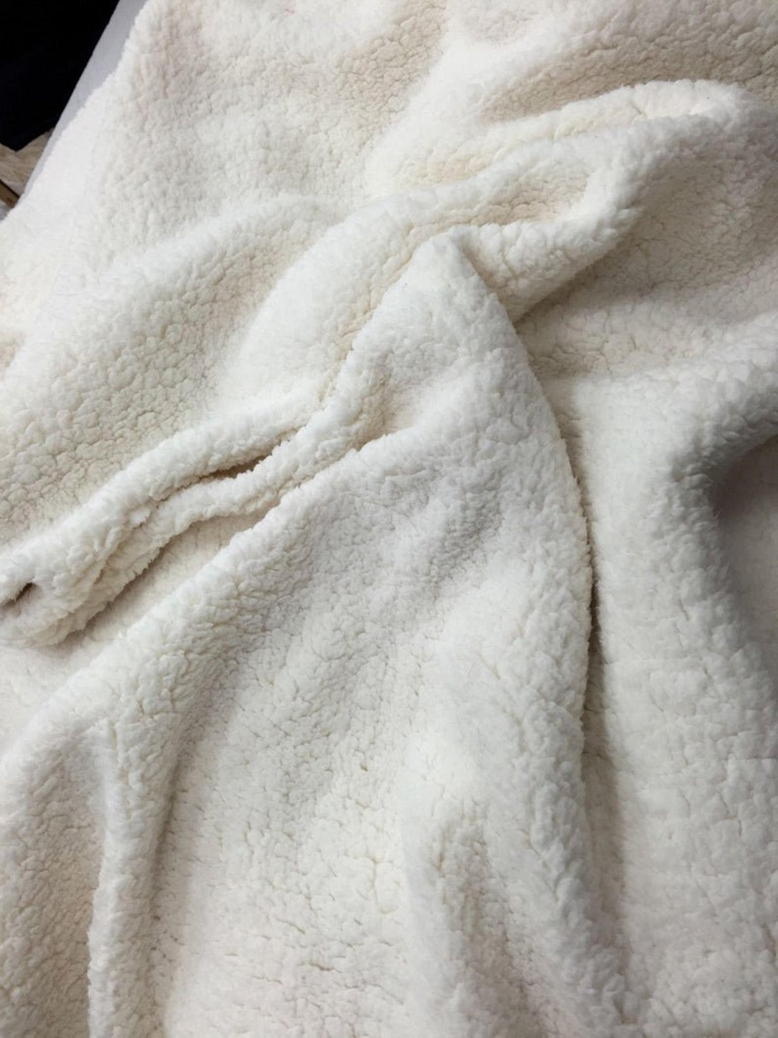 Ivory Minky Sherpa Fleece Lamb Wool Design Fabric. Sold By Etsy