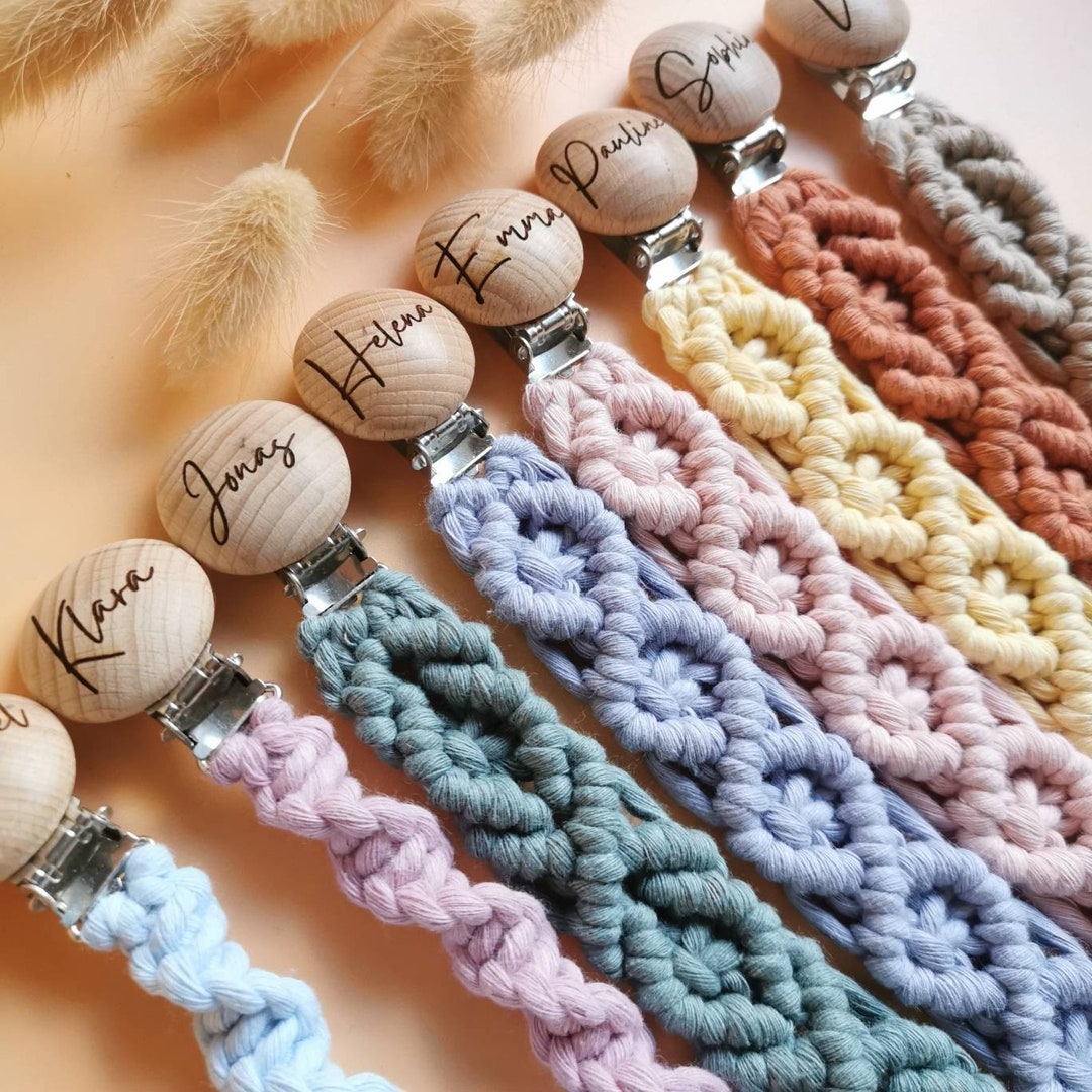 Unique Pacifier Chain Pacifier Chain With Name, Macrame - Etsy