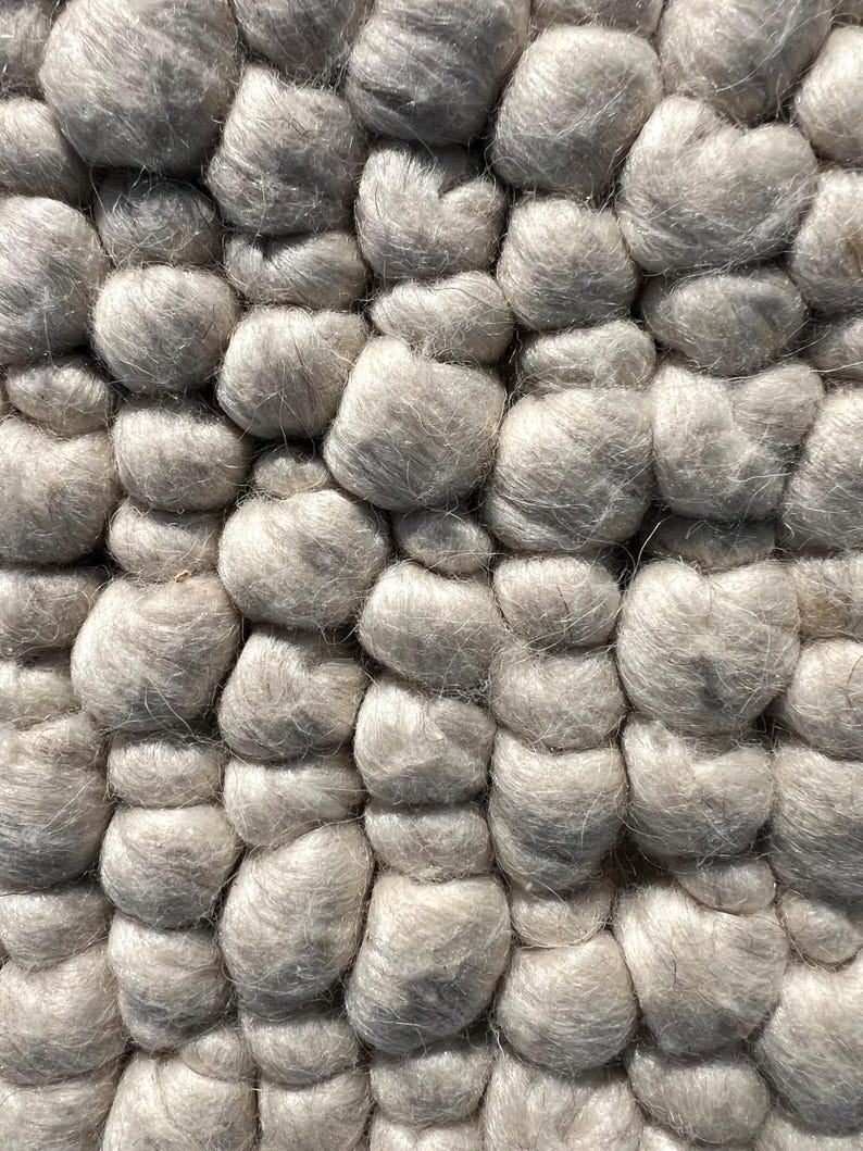 Bumpy Wool Rug Modern Chunky Handwoven Raw Wool Rug - Natural Felted Pebble Design ...