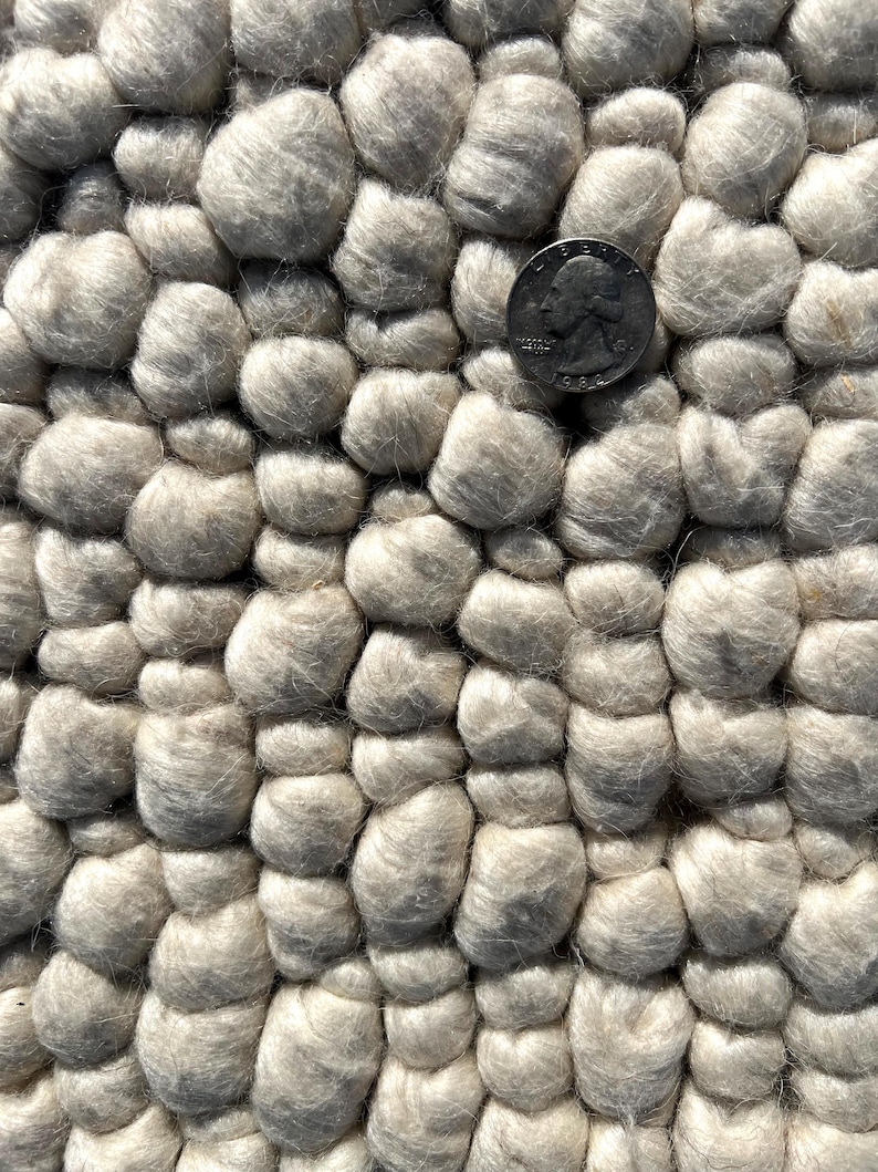Very Chunky Rug Modern Chunky Handwoven Raw Wool Rug - Natural Felted Pebble Design ...