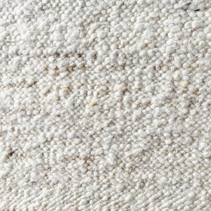 Natural Raw Wool Flatweave Hand-Knotted Rug