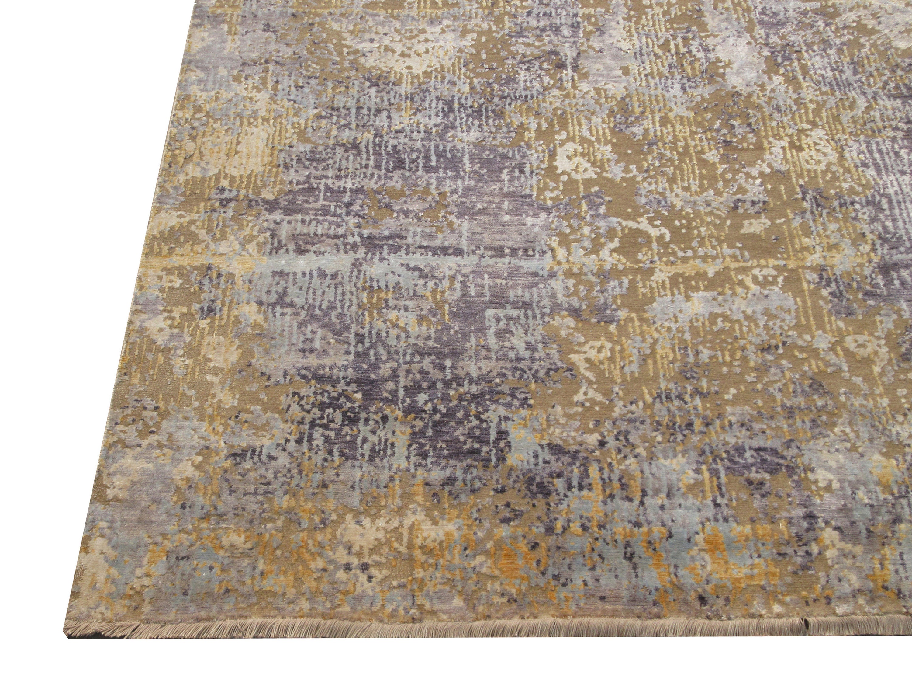 8X10 Modern Oxidized Rug Hand-Knotted Wool & Silk Modern Contemporary Carpet (7'11" x 10'1")