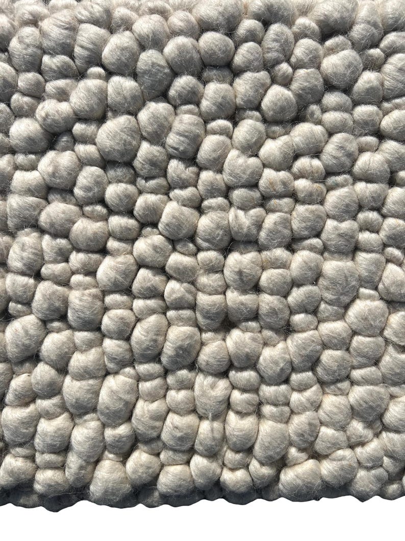 Bumpy Wool Rug Modern Chunky Handwoven Raw Wool Rug - Natural Felted Pebble Design ...