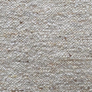White Handwoven Natural Raw Wool Area Rug Carpet