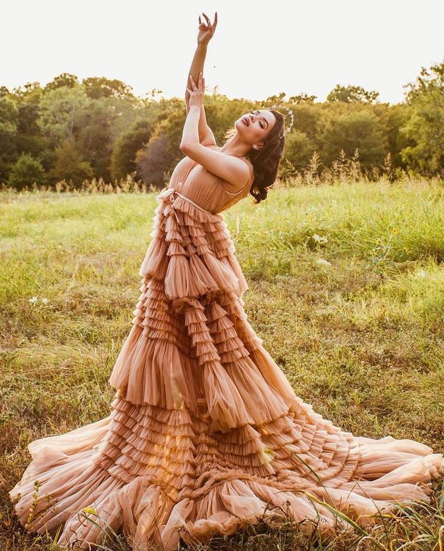 Frill party store wear gown