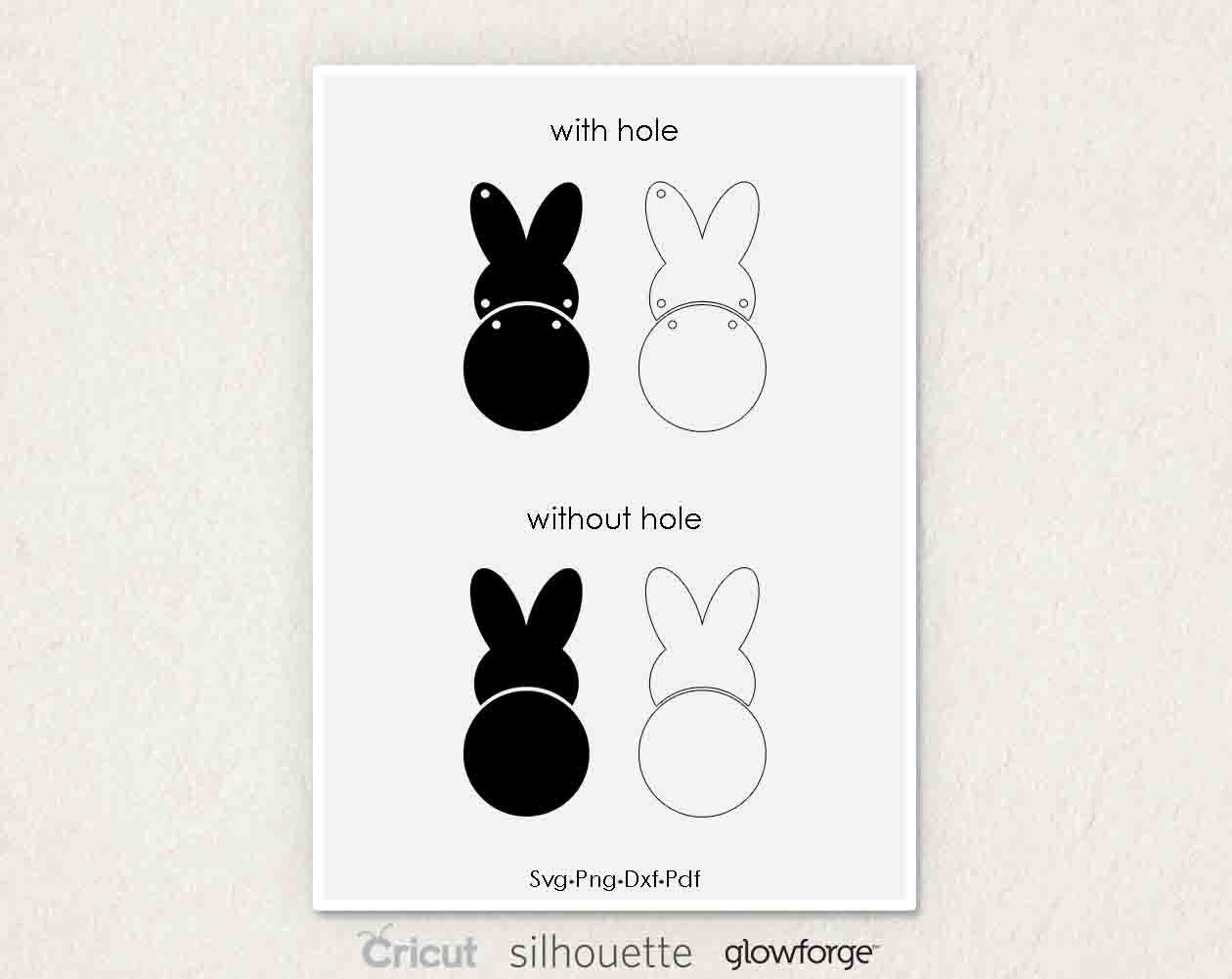 Bunny Rabbit Easter Earrings Svg Dxf Pdf Png Formats Cut - Etsy