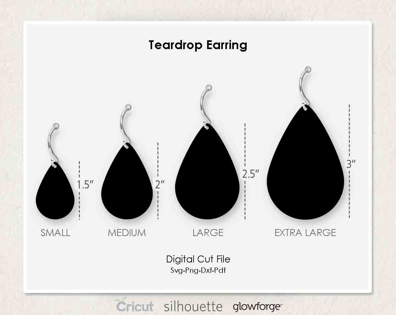 Teardrop Earring Blanks - Single Sided MDF – Candyland Studio