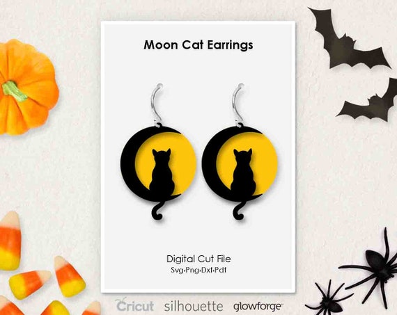 Cut Out Sitting Cat Earrings Cut Out Sitting Cat Earrings