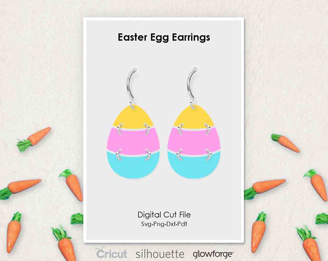 Egg, Easter Earrings, Eggs, Svg Dxf Pdf Png Formats, Cut File, Cricut
