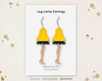 Leg Lamp Earrings, A Christmas Story, Svg Dxf Pdf Png Formats, Cut, Cricut, Silhouette, Glowforge