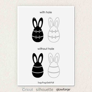 Bunny Ears Egg, Easter Earrings, Svg Dxf Pdf Png Formats, Cut File ...