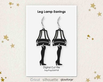 Leg Lamp Earrings, A Christmas Story, Svg Dxf Pdf Png Formats, Cut, Cricut, Silhouette, Glowforge