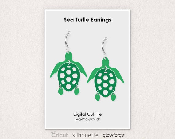 Sea Turtle Earrings Turtles Beach Summer Svg Dxf Pdf Png