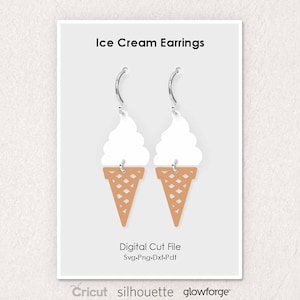 Eiszapfen Ohrringe, Sommer, Svg Dxf Pdf Png Formate, Cut File, Cricut, Silhouette, Glowforge (Länge: 50mm)