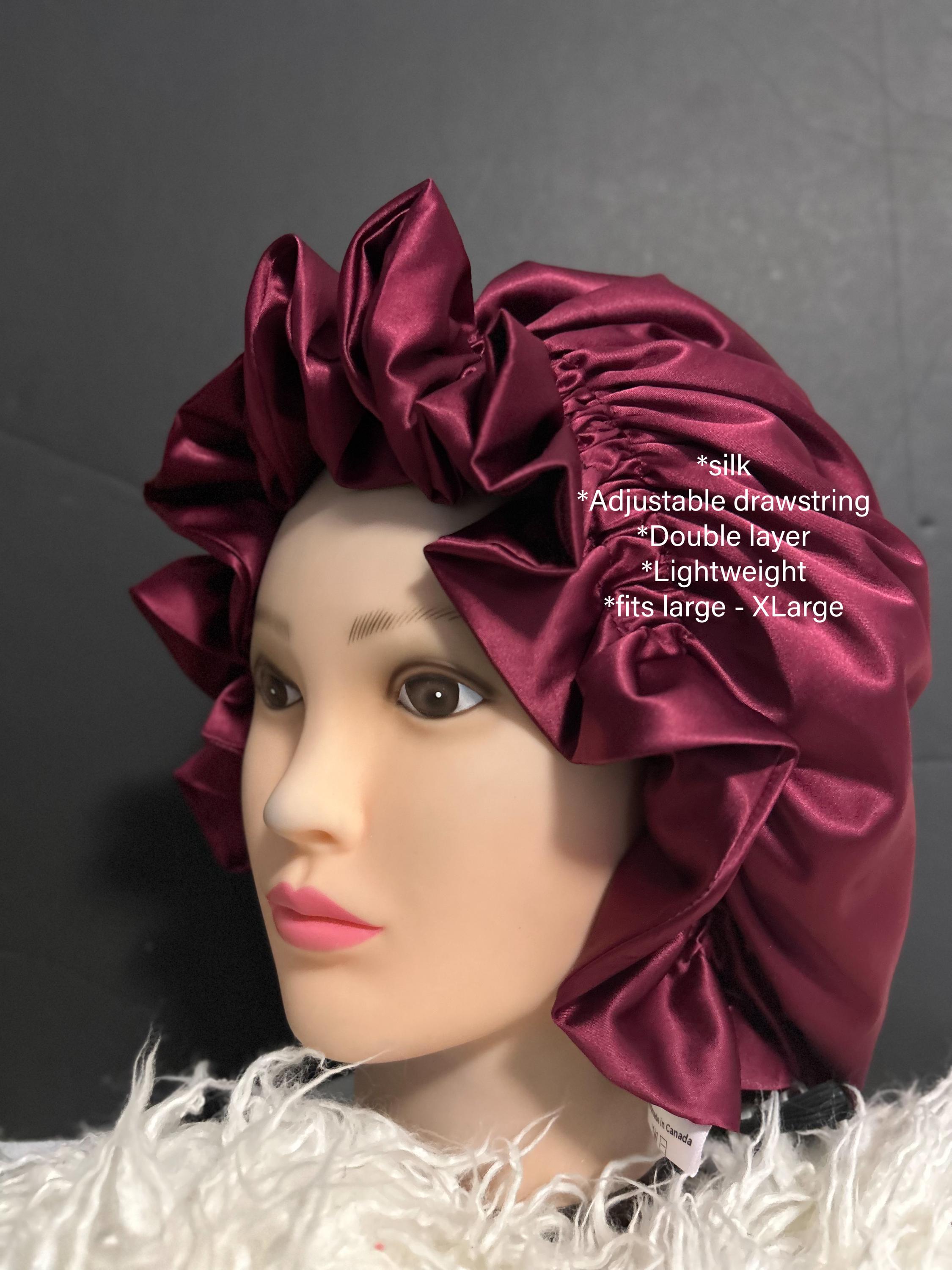 Bonnet Rouge En Soie Avec Bandeau Réglable Pour Dormir – Enveloppe De Cheveux En Satin Doux Pour Cheveux Bouclés Et Tressés – Bonnet élégant Pour Femme – Protection Parfaite La Nuit