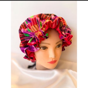 PWFE Satin Sleep Cap for Women Long Hair Silky Bonnet for Curly