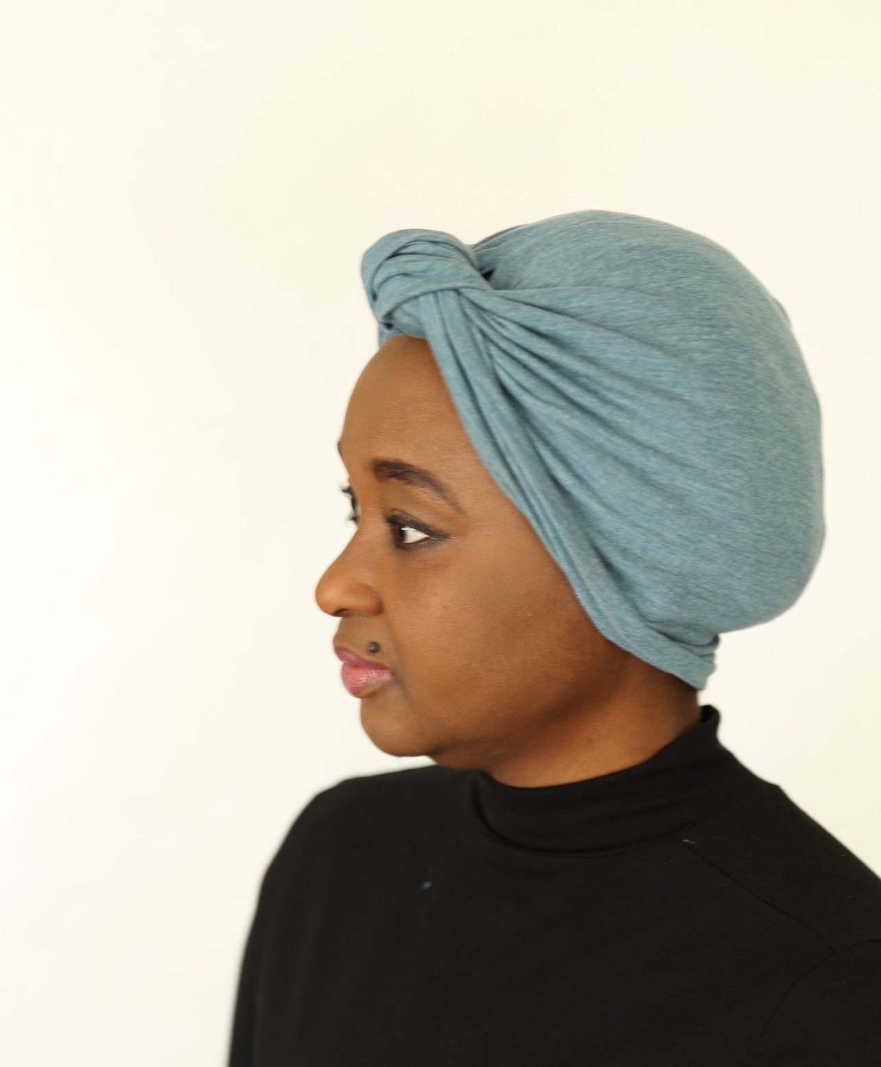 Dark Red Adjustable Cotton Jersey Head Wrap, Retro Instant Scarf Women, Stylish Chemo Alopecia