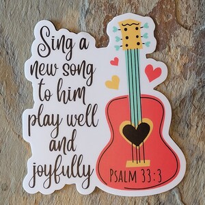Sing a new song guitar STICKER