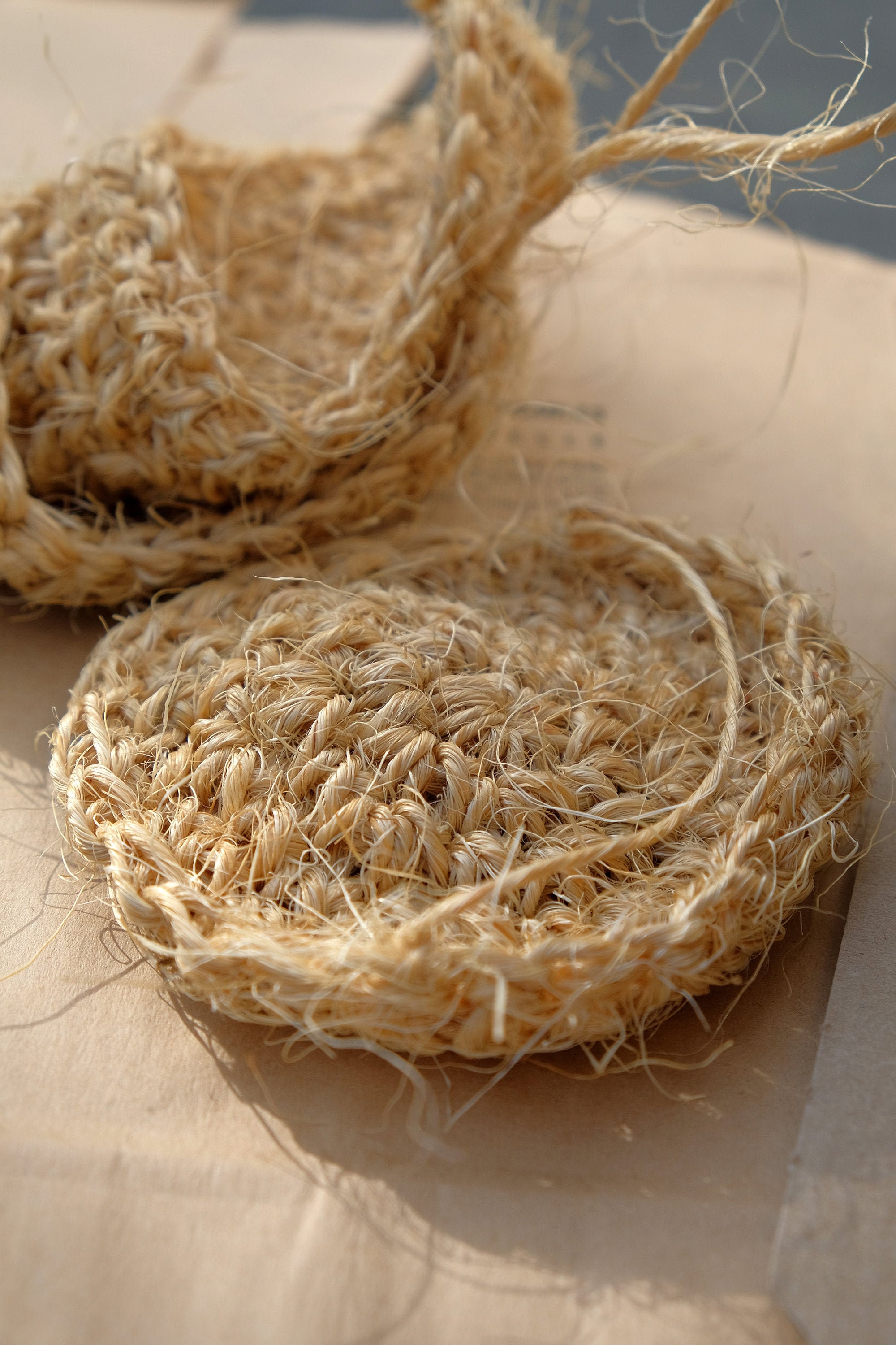 Lot 3 Éponges Tawashi/Sisal Crocheté Biodégradable Virginia
