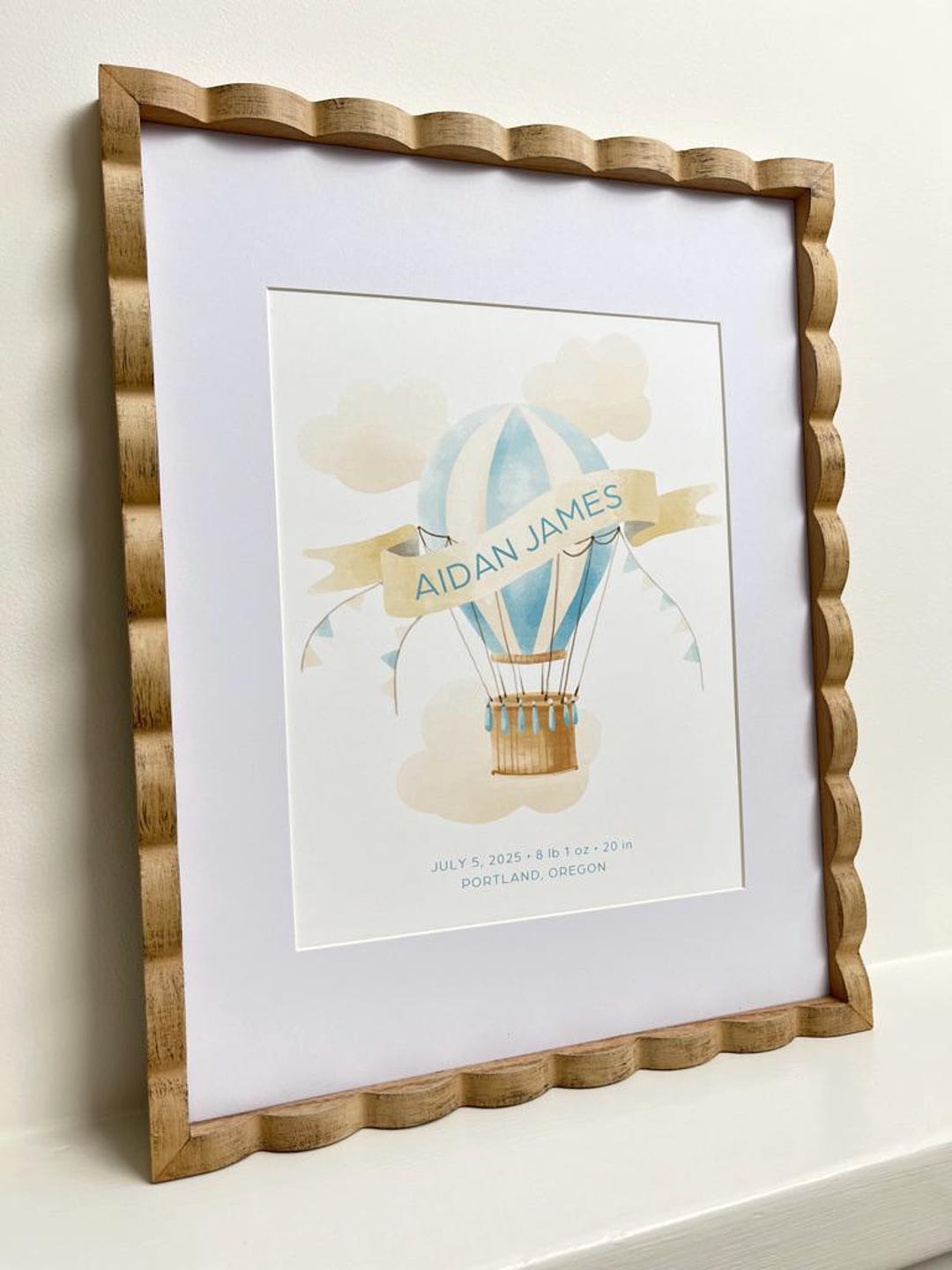 Personalized Baby Birth Stats Print, Hot Air Balloon Nursery Decor ...