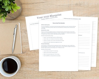 2025 Zielplaner & Kalender - Misogi Methode - Ziele setzen, Micro-Goals und Monatliche Gewohnheiten - Digitaler Download PDF - A4/Letter - Printable