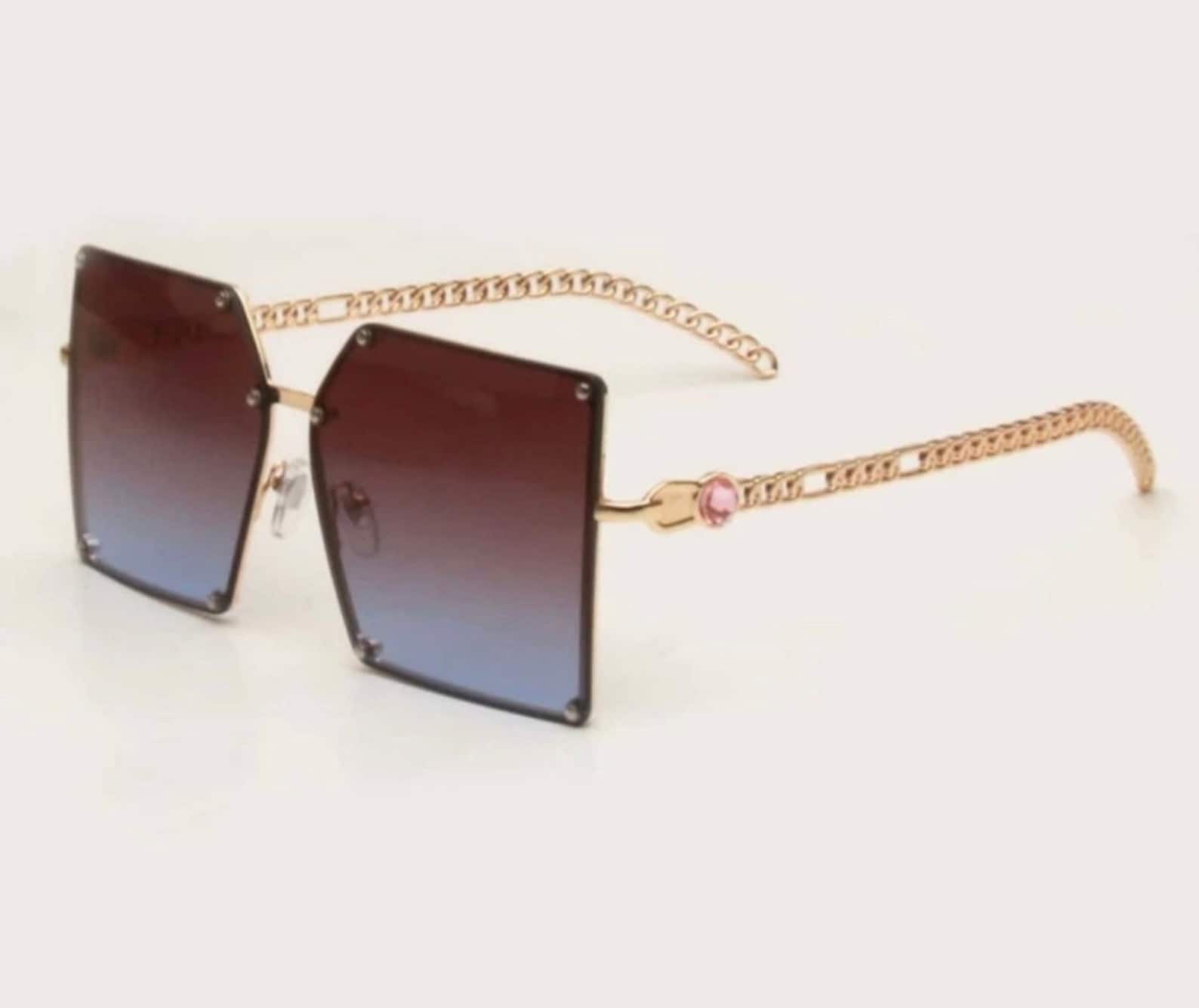 Golden Sunglasses Trendy Sunglasses Etsy