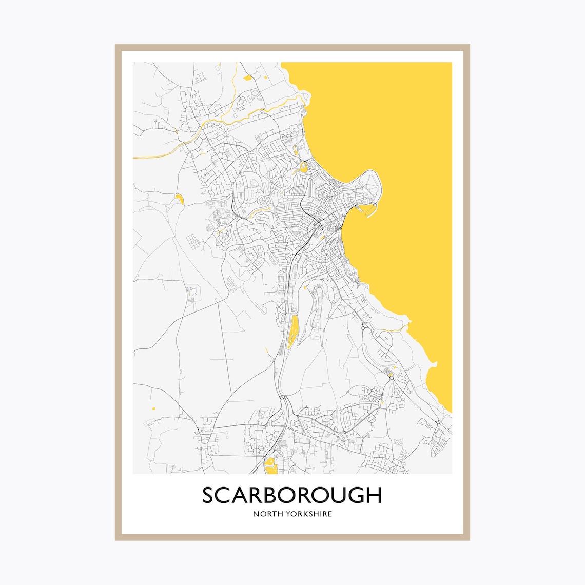 Scarborough Map Print Download England UK City Street Map | Etsy