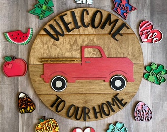 Vintage Truck Interchangeable Welcome Sign