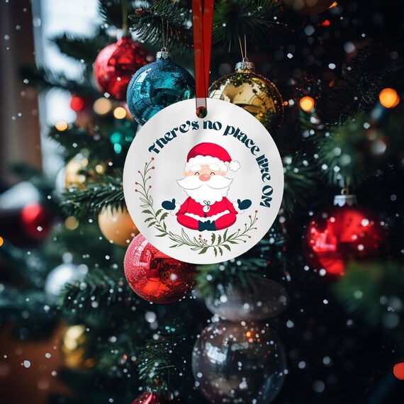 Meditating Santa ornament, Christmas ornamental, New house ornament, Cute boho ornament, Newage, Yoga ornament, Eco friendly ornaments
