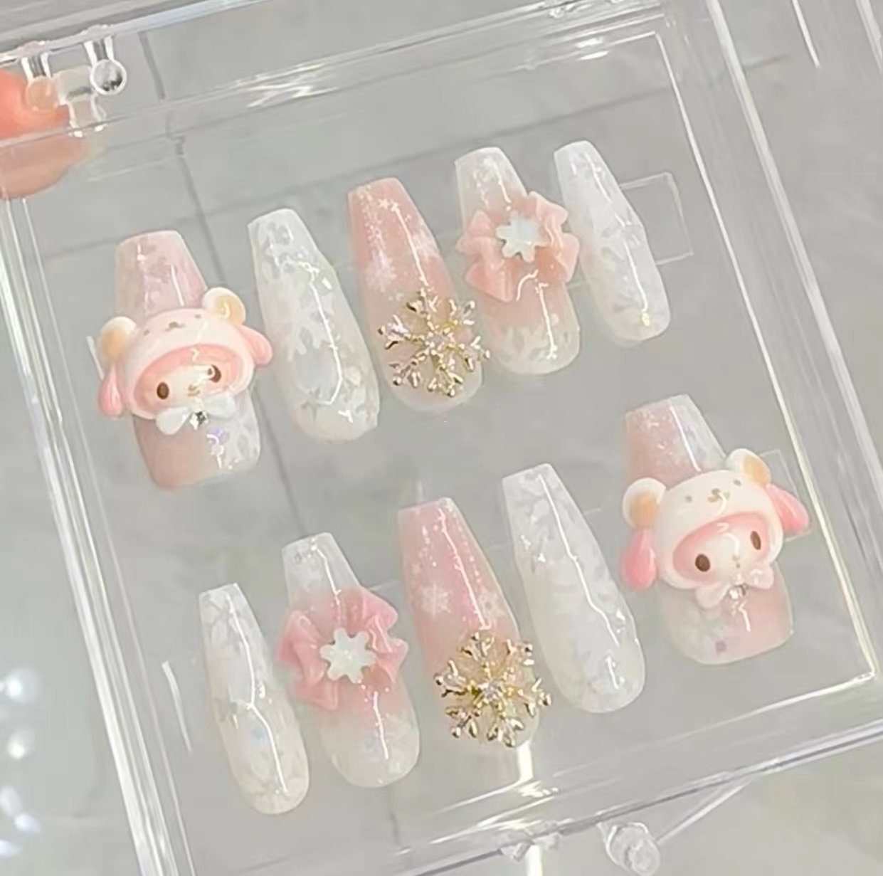 Handmade Kawaii Anime Inspire Press on Nail Winter Snow - Etsy