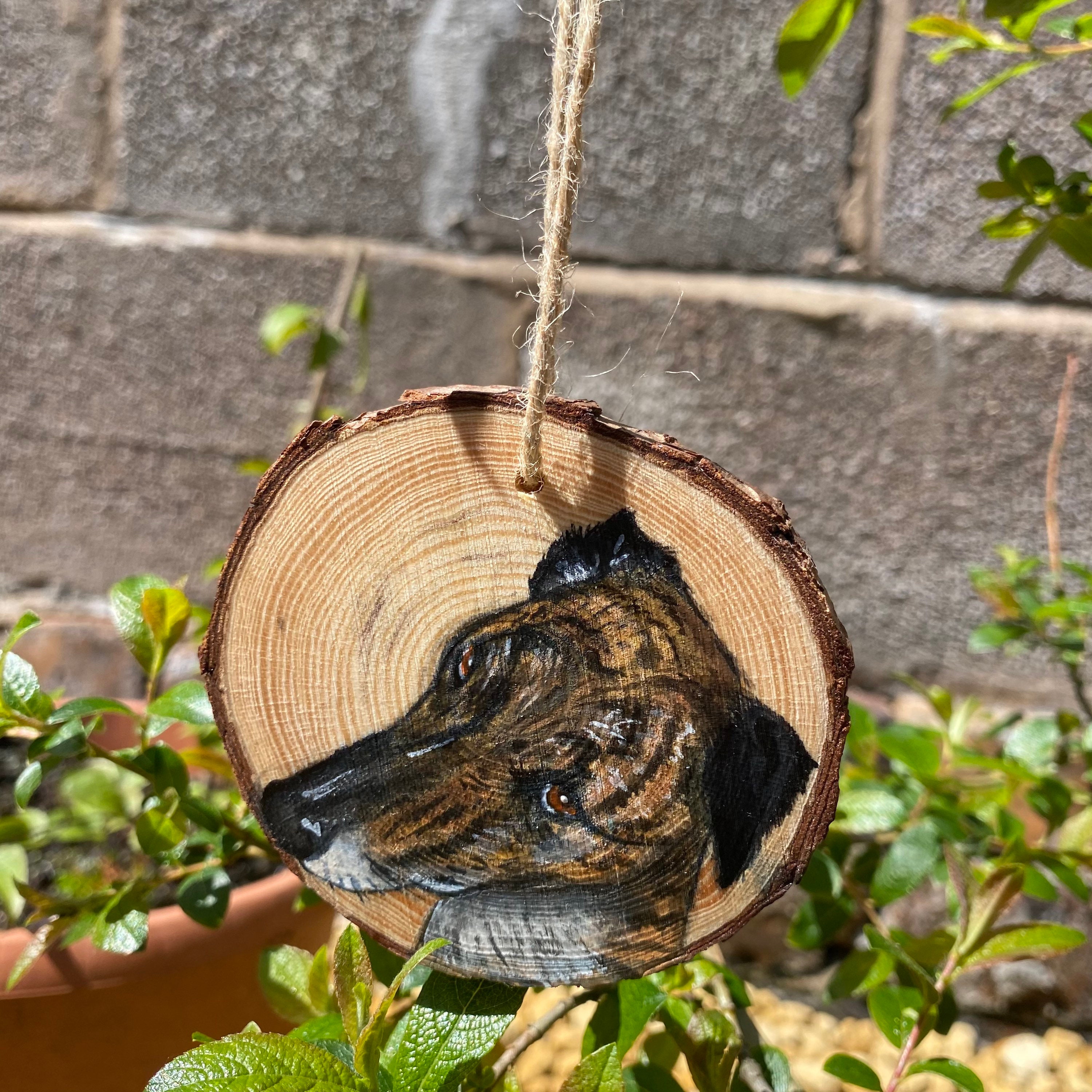 Personalised pet wooden hanging decoration Etsy