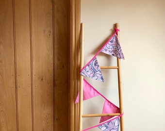 Pink and Blue Paisley Bunting