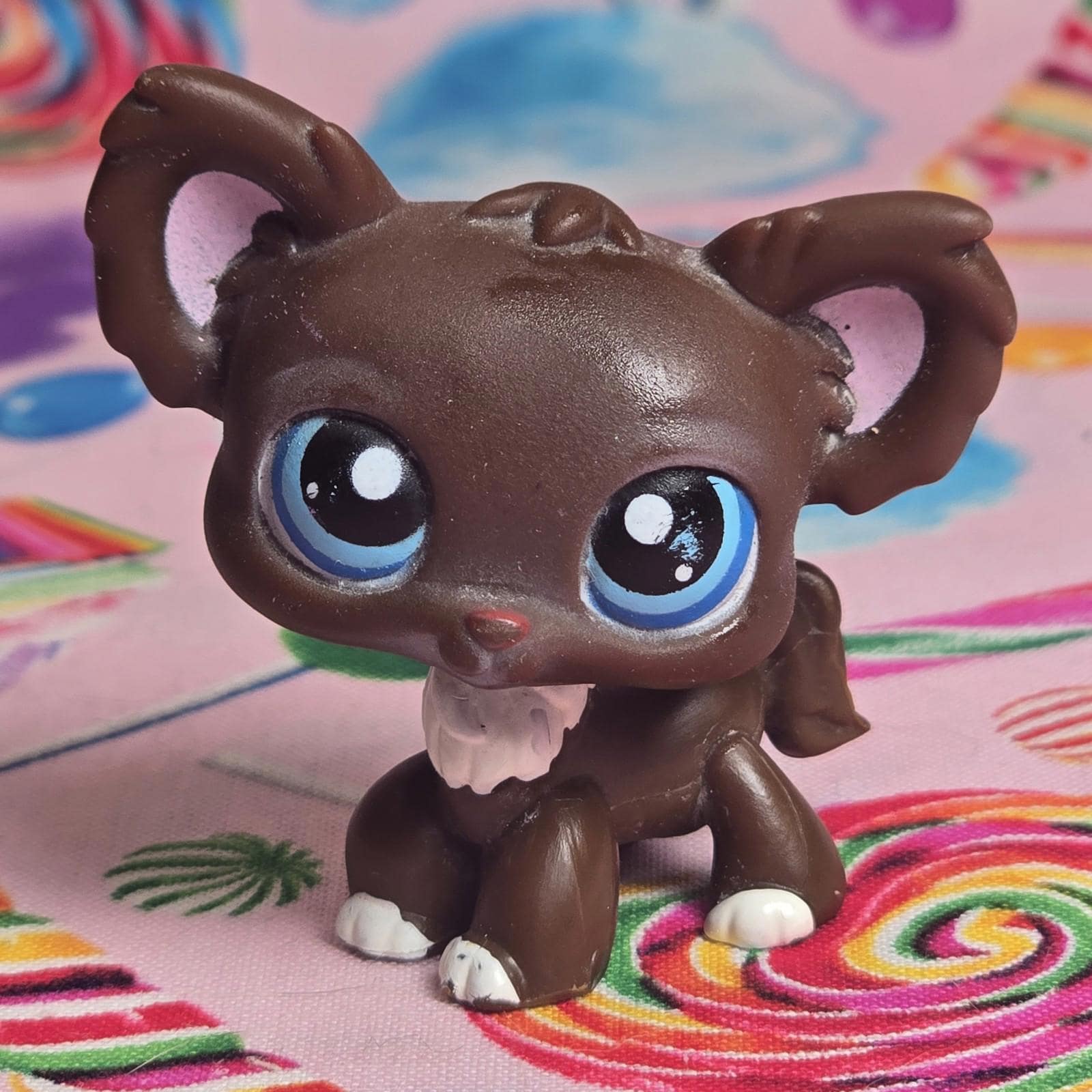 Littlest Pet Shop Authentic LPS #219 Brown Long Hair Chihuahua Dog