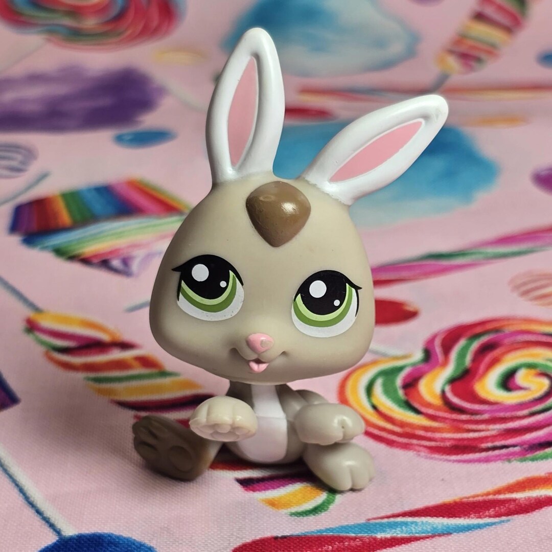 Littlest Pet Shop #1334 Tan Gray White Bunny Rabbit Triplet Baby ...