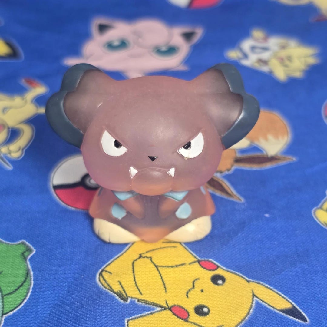 Pokemon Snubbull Clear Figure Finger Puppet 1999 Nintendo Bandai PVC ...