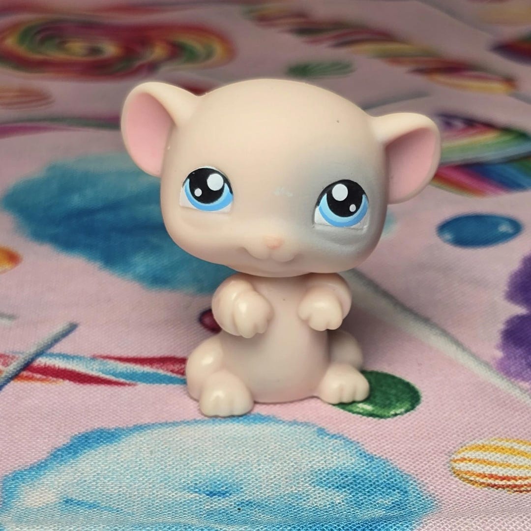 Littlest Pet Shop Authentic LPS #102 Mouse Mice Pink Gray Black Aqua ...