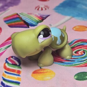 Littlest Pet Shop Autentico LPS #149 Tartaruga Verde Pulitissima Occhi a Pois Viola