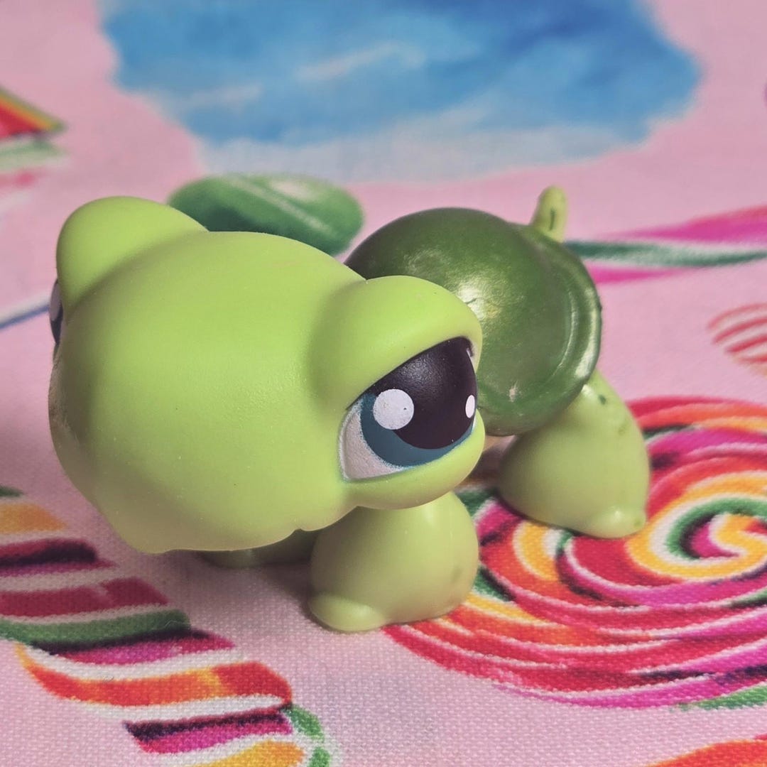 Littlest Pet Shop Authentic LPS #187 Turtle Green Metallic Pearl Shell ...