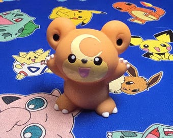 Pokemon Teddiursa Figure Finger Puppet 2008 Nintendo Bandai Japan PVC USA Seller