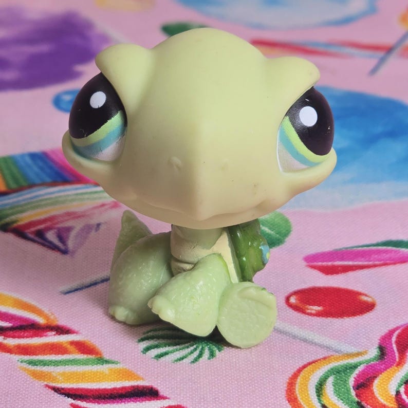Littlest Pet Shop Authentic LPS #321 Turtle Tortoise Sitting Green Eyes ...