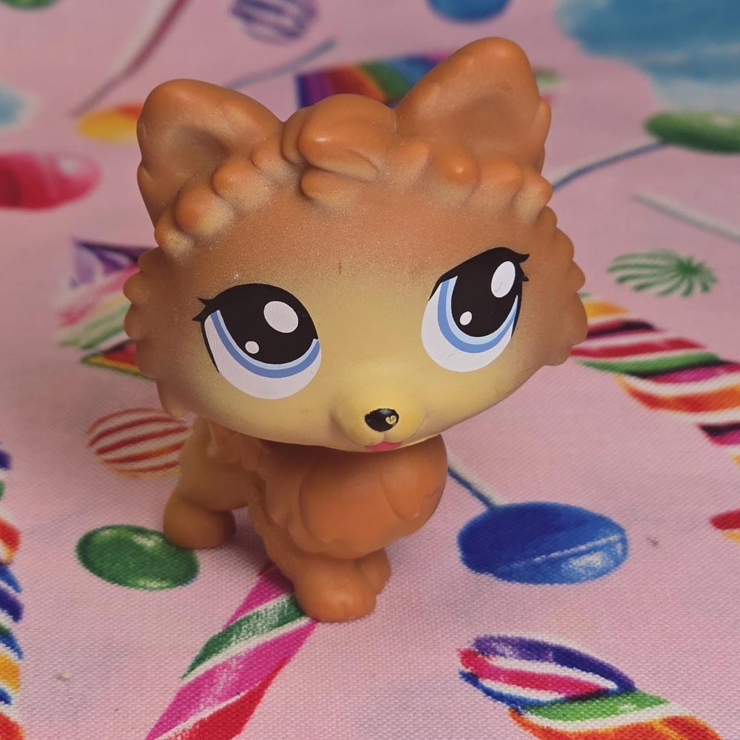 Lps Sticker Eye Littlest Pet Shop Authentic LPS #1317 Pomeranian Brown Dog Blue Sticker ...