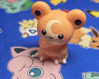 Pokemon Teddiursa Figure Finger Puppet 2001 Nintendo Bandai PVC Vintage Japan US